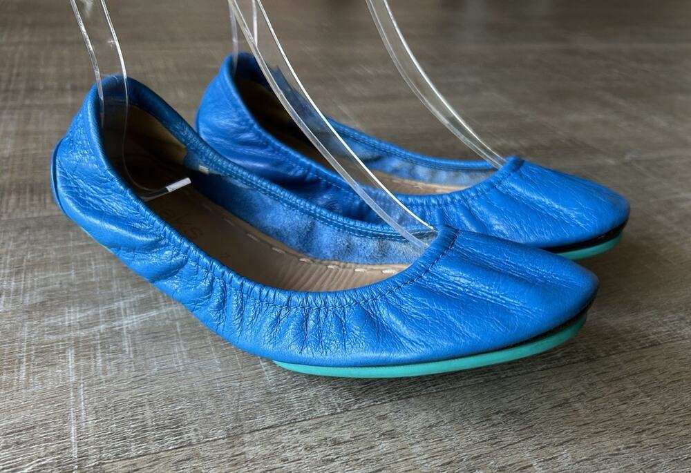 Tieks by Gavrieli Turquoise Leather Ballet Flats Women’s 7 Foldable Shoes